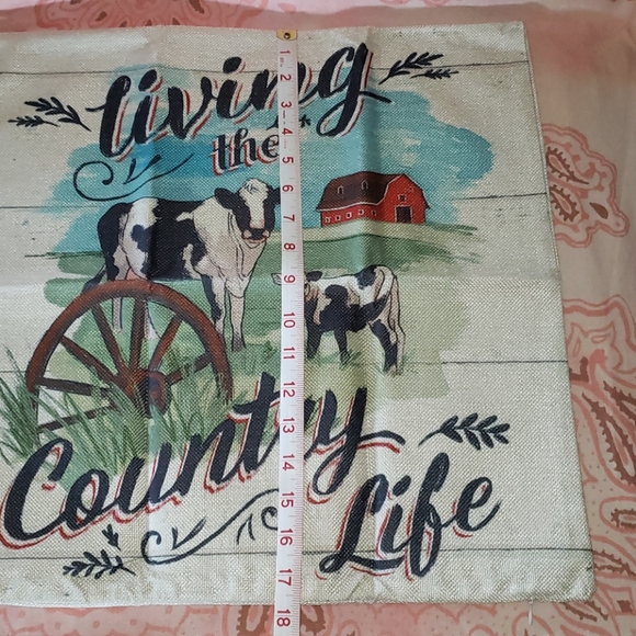 Country Life Pillow Cover. Wagon Wheel. Farm Barn - Picture 9 of 10